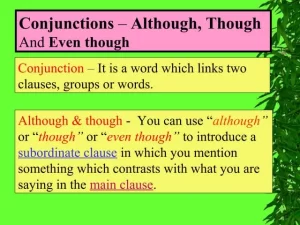 گرامر although though even though